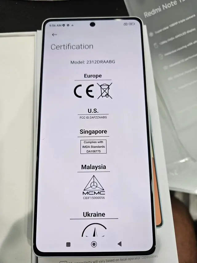 Alt view image 2 of 5 - Redmi Note 13 5G + 4G LTE (256GB + 8GB) 6.67" 108MP Triple (for Tmobile Mint Tello & Global) Global Bands Unlocked (Ocean Teal)
