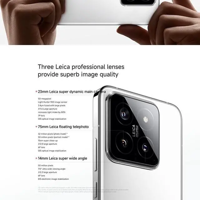 Alt view image 4 of 6 - Xiaomi 14 DUAL SIM 256GB ROM + 12GB RAM (GSM | CDMA) Factory Unlocked 5G Smartphone (Black) - International Version