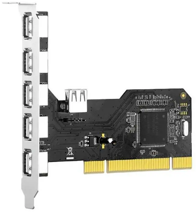 Main image of FOR Industrial PCI Five-port USB2.0 Expansion Card Rear 4 Outer + 1 Interpolated USB Adapter Card Computer