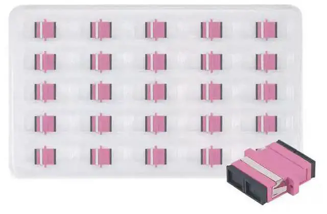 Main image of FOR 25PCS SC UPC DuplexOM4 Multimode Plastic Fiber optic Adapter SC Optical fiber coupler SC UPC Fiber SC connector