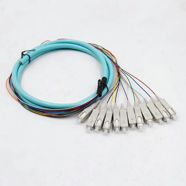 Main image of FOR SC OM3 12 s fanout fiber optic Pigtail SM simplex 12 1.5M Optical fiber pigtail /cord cable 12 color bunchy pigtail
