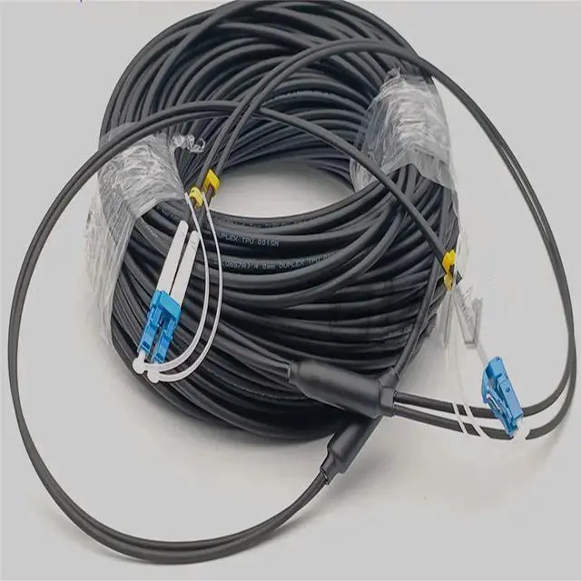 Main image of FOR SM,2C,G657A1 50M Cable,2 Single Mode Dual Fiber LC-LC/SC/FC/STUPC 4.0mm TPU Black Optic Patch Cord Connector
