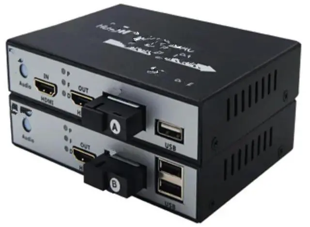 Main image of FOR 1pair1-channel HDMI to fiber digital 1080P HDMI Fiber Optic Video Extender Video Converter transmitter 1 in 2 out HDMI+3USB port