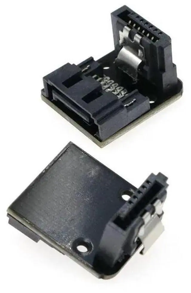 Main image of FOR 2Pcs/lot SATA Female to Male Adapter with Lock and 90 Degree Elbow for PC Hardware and Motherboard
