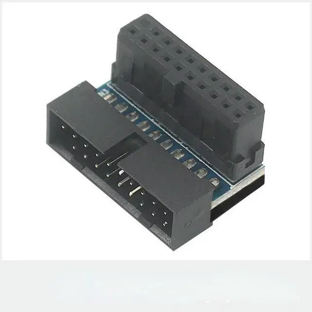 Main image of 2PCS/Lot USB 3.0 19 Pin 20pin Male To Female Extension Adapter Up Down Angled 90 Degree Motherboard Mainboard