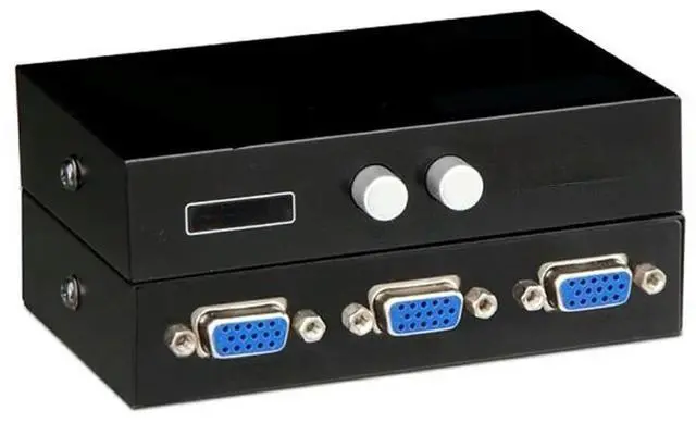 Main image of 2 in 1 out 2 Port VGA SVGA Monitor Sharing Sharer Selector Remote Switch Box Adapter LCD PC TV Monitor Keyboard