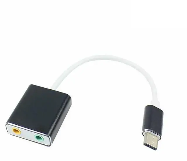 Main image of USB C to 3.5mm Audio Jack Headphone Mic Sound Adapter PC, 7.1 External Type C USB Sound Card book Pro Air.