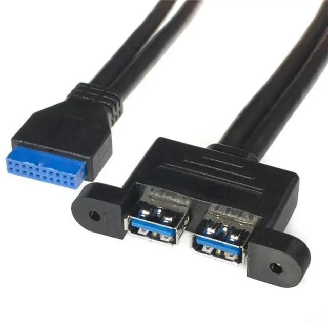 Main image of FOR 2 Port USB 3.0 Female Screw Mount Type to Motherboard 20pin Header Cable