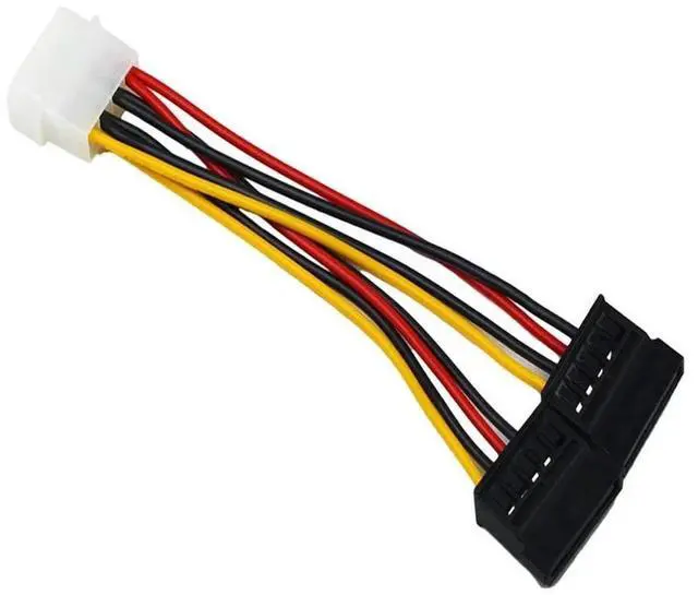Main image of FOR 10pcs/lot Serial ATA SATA 4 Pin IDE to dual of 15 Pin HDD Power Adapter Cable est