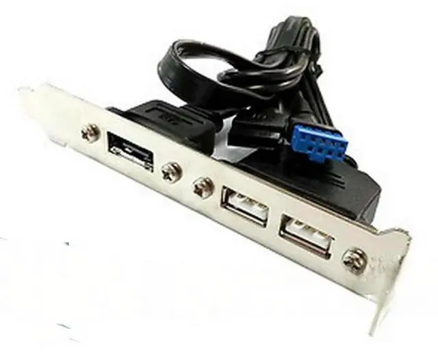 Main image of FOR 2 Port Motherboard USB 2.0 Header Bracket Extension Adapter Cable &1 Port Motherboard ESATA Header Bracket