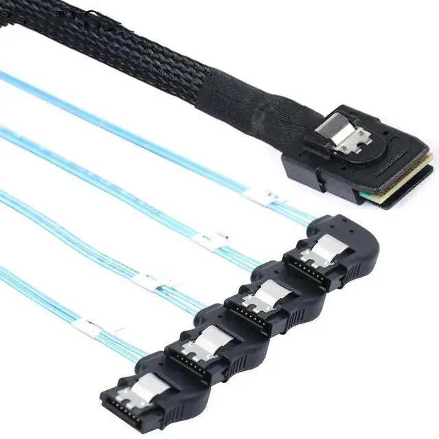 Main image of FOR MINI SAS HD SFF-8087 to 4x SATA Cable - Right Angle Server Internal Connection Bundle