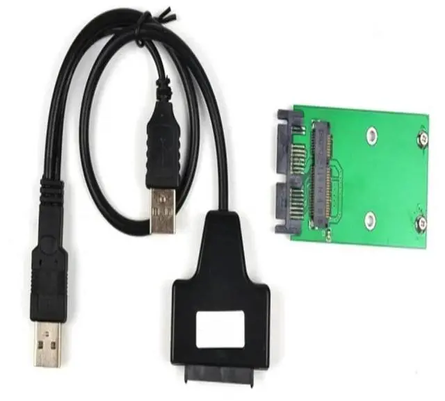 Main image of Mini PCIe mSATA 3x5 SSD to 1.8" micro SATA Adapter card + USB micro SATA cable 7+9PIN 13PIN USB TO SSD USB TO MINI PCIE