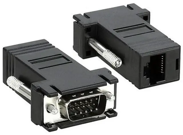 Main image of FOR 10pcs VGA Extender Male to LAN CAT5 CAT6 RJ45 Network Cable Female Adapter Kit