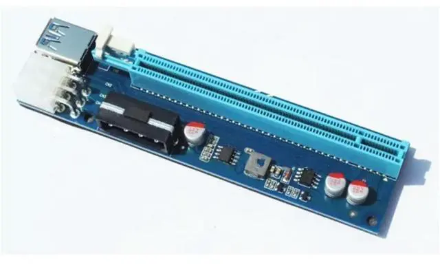 Main image of 6 pin 4pin PCIe PCI-E PCI Express Riser Card 1x to 16x USB 3.0 Data Cable SATA to 6Pin Power Supply