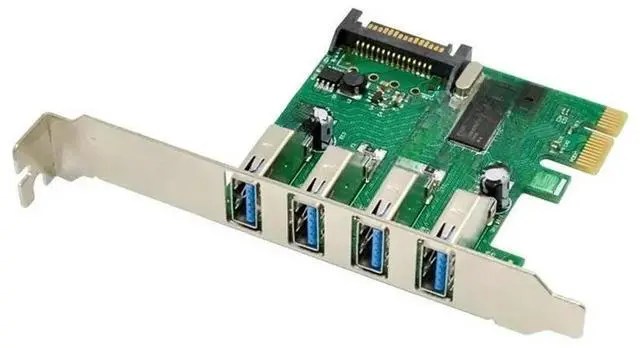 Main image of PCI-E To 4 Port USB3.0 Expansion Card Super Speed USB3.0 Host Control Expansion Card chipset vl805 chip sata power supply