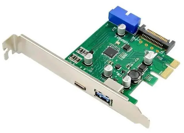 Main image of PCI-E SuperSpeed Dual Port USB 3.1 Expansion Card Type-C + Type -A VLA805 chipset usb3.0 usb3.1 to pcie converter card