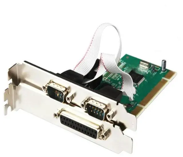 Main image of Combo 2 DB-9 Serial (RS-232) + 1 DB-25 Parallel Printer (LPT1) Ports PCI Controller Card 9865 chip Industrial Multiport Serial