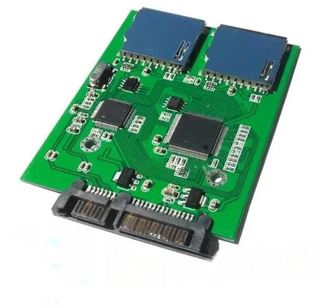 Main image of FOR 2 Port Dual SD SDHC Secure Digital MMC Memory Card to 7+15P SATA Serial ATA Converter Adapter