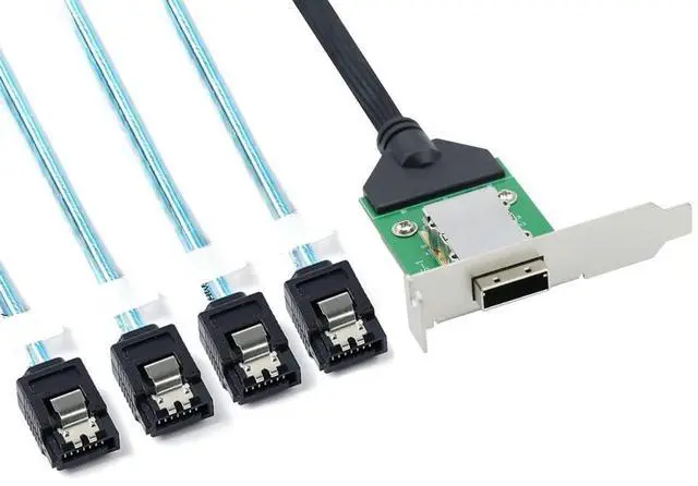Main image of FOR Mini SAS SFF-8088 HD 26Pin Female to 180 Degree 4-Port SATA Server Cable