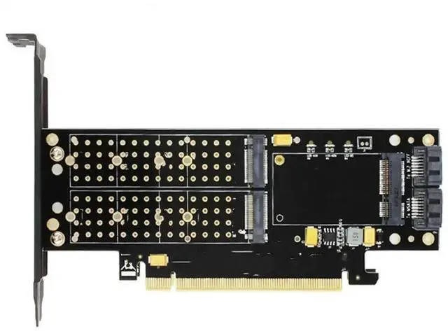 Main image of FOR SK16 M.2 NVMe SSD NGFF TO PCI-E3.0 X16 adapter M Key B Key mSATA interface card Suppor PCI Express 3.0 3 in 1 dual 12v+3.3v