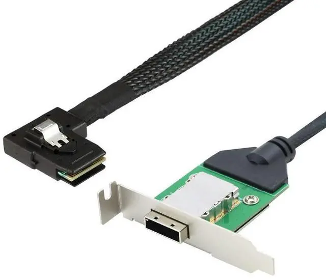 Main image of FOR Mini SAS 8087 Left Bend to HD SFF-8088 Female Server Adapter Card Conversion Cable