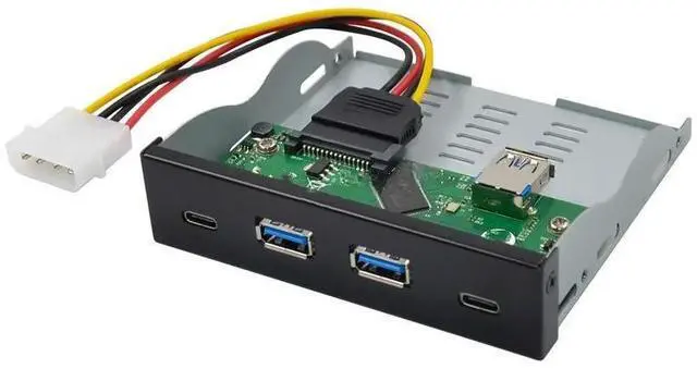 Main image of 3.5 Floppy bay PC USB3.1 Front Panel Docking Station VIA VL820 Chip TYPE-C + A (2A2C) 2 Ports USB3.1 Hub Adapter 10Gbps
