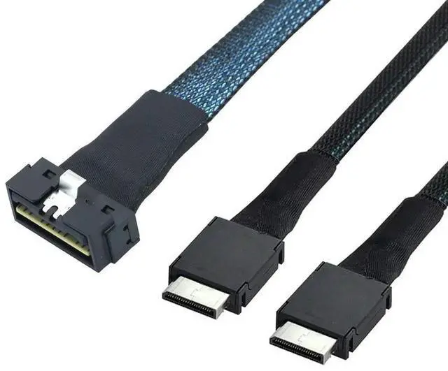 Main image of FOR PCI-E SAS 4.0 LP Low profile SFF-8654 8i 74pin to Dual 2X 8611 4i 38Pin Server graphics card cable
