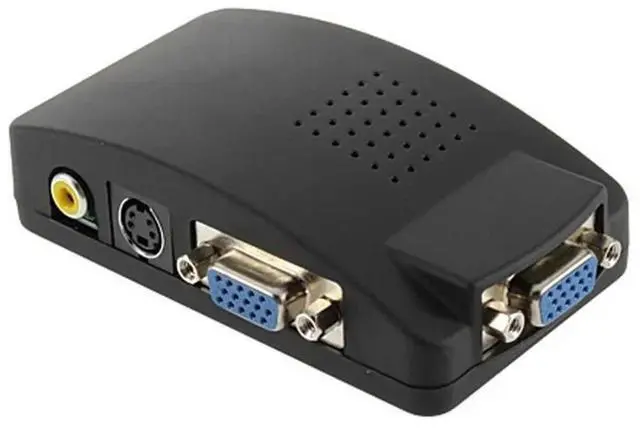 Main image of 1pcs AV S-Video RCA Composite Video to PC Laptop VGA TV Converter adapter box