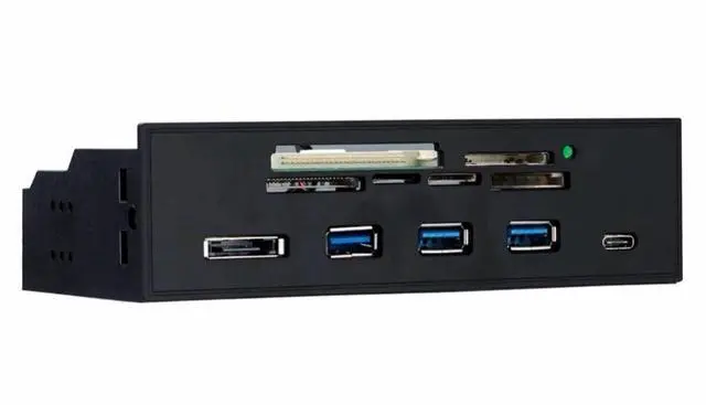 Main image of 5.25 inchs Drive bay Multifunction Internal Card Reader USB eSATA Dashboard PC Front Panel USB3.1 M2 MSO SD MS XD 64G CF Card