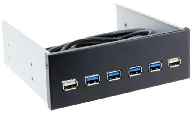 Main image of 20Pin Motherboard to USB 3.0 + 2.0 6 Ports Front Panel internal Bracket 4 5.25"