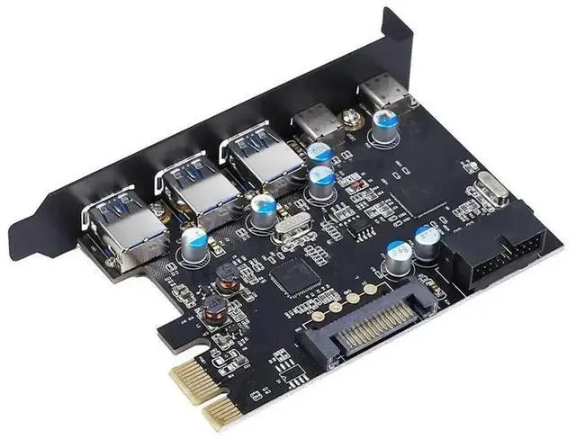 Main image of PCI Express Card to 3 PORTS USB 3.0 2 PORTS USB3.1 Type C Internal USB 3.0 20PIN 7 Ports USB HUB pcie to Type-c Converter Card