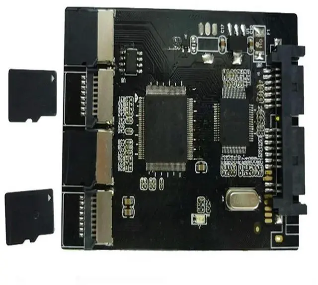 Main image of Multi Micro SD Card to Micro SATA adapter card 1.8" hdd case with RAID 4 TF to 16 pin SATA converter