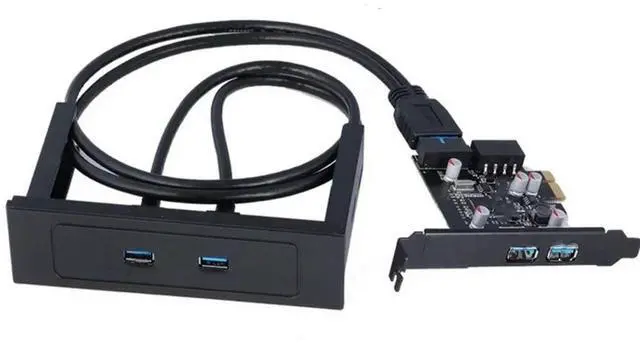 Main image of 4-Port USB 3.0 HUB To PCI-E Card Express Expansion Card Adapter 5Gbps 3.5 floppy bay win10