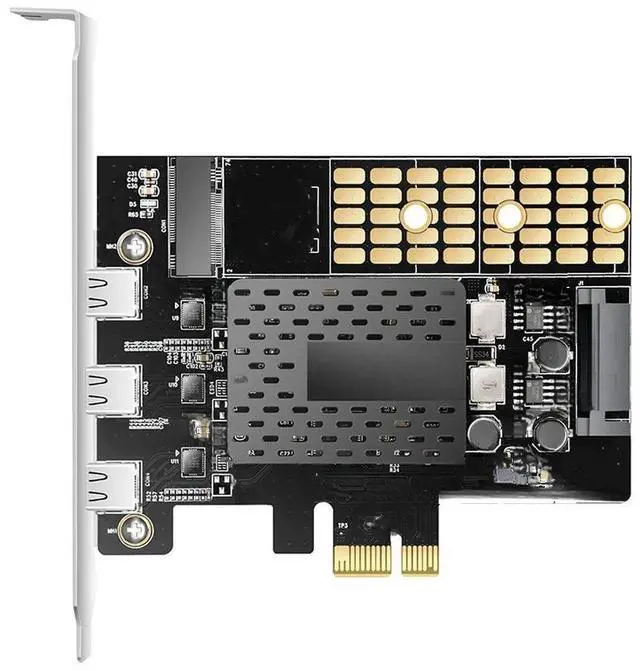 Main image of Expansion Card PCIE X1 To 3 Port Type C with Built In M.2 Solid State Disk Adapter Card Supports 2280 SSD USBC M2 SATA