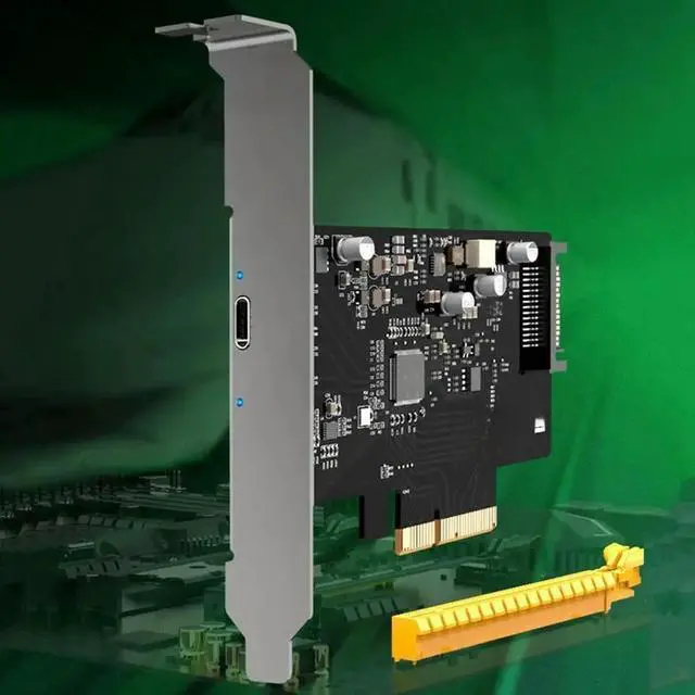 Main image of ASM3242 USB 3.2 PCIE Raiser Card Gen 2 X2 Type-C Ports PCI-E PCI Express X4 SATA 15Pin Connector 20Gbps gen2 Transfer usb3.1