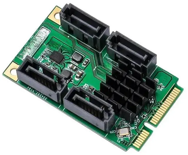 Main image of 4 Port SATA III 6G Mini PCI Express Marvel 88SE9215 Controller Card