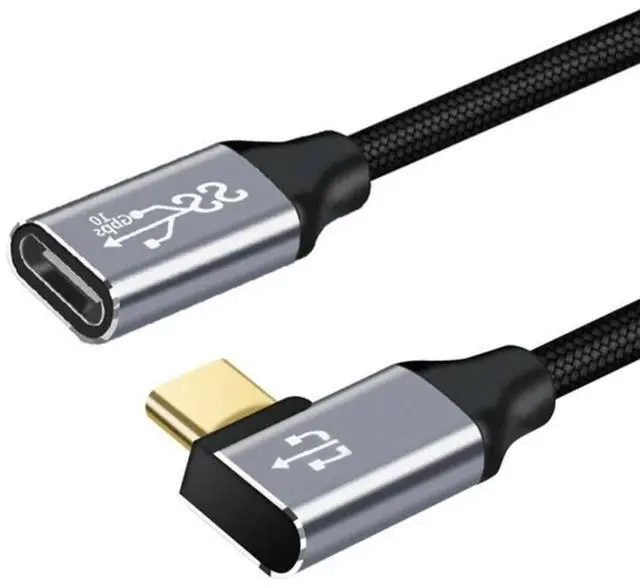 Main image of FOR 1pcType-C Extension Cable Cord 100W Bend 90 Degree USB-C3.1 Male to Female Data Line Type-C Extension Wire