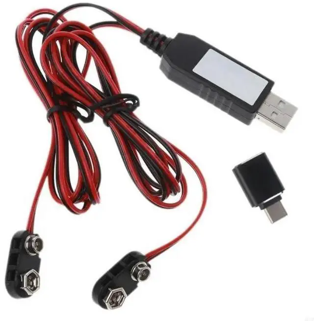 Main image of FOR 2in1 Type C USB Mains Convert to Dual 6F22 9V Can Replace 2pc 9V Power Supply Cable