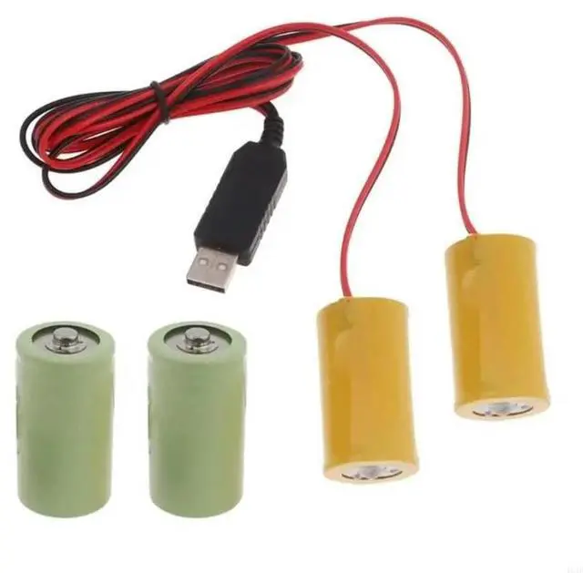 Main image of FOR 3V 2in1 D LR20 USB Powered Cable for Electronic Flashlight Clock Christmas Strips Light