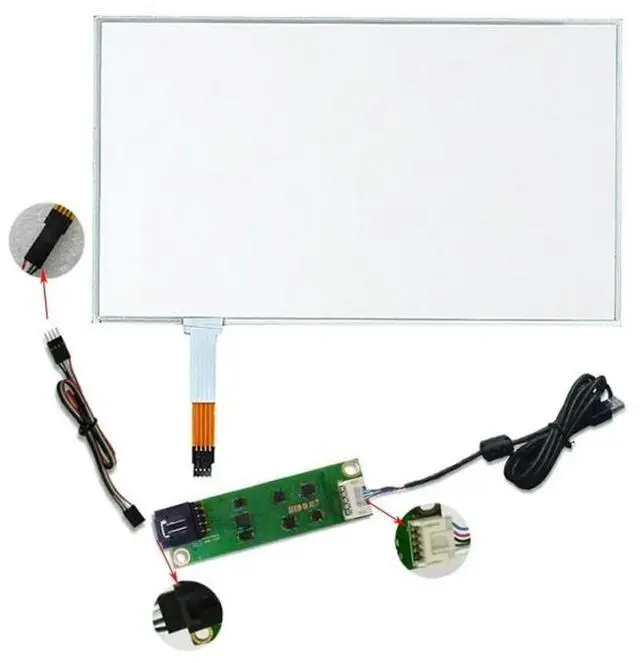 Main image of FOR 13.3" 4-wire 306*177.5mm Resistive Digitizer Resistive Touch Screen Panel Sensor + USB Controller 306x177mm