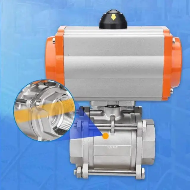 Main image of FOR 1PCS DN50 DN65 DN80 Pneumatic Ball Valve With High Platform 304 Double Acting Cy r 304 Stainless Steel