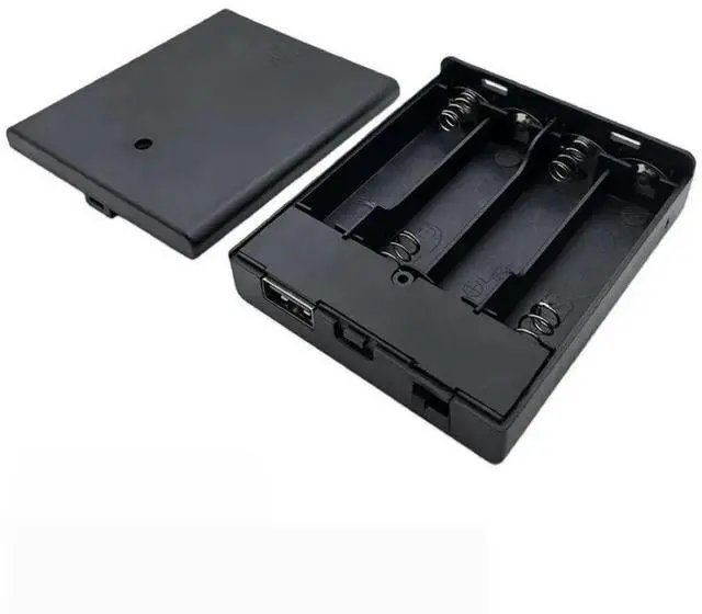 Main image of 4-Slot AA Battery Case with USB Socket