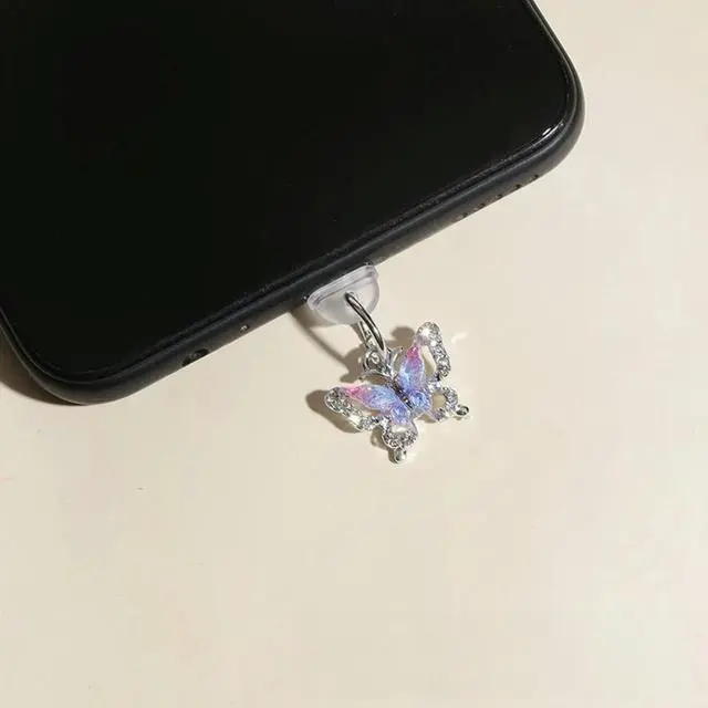 Main image of Phone Dust Plug Butterfly/Flower/Bear