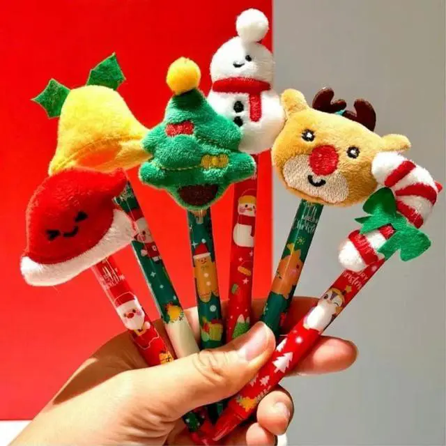 Main image of Plush Gel Pen Snowman/Reindeer