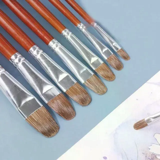 Main image of Weasel Hair Oil Paint Brushes 12pcs