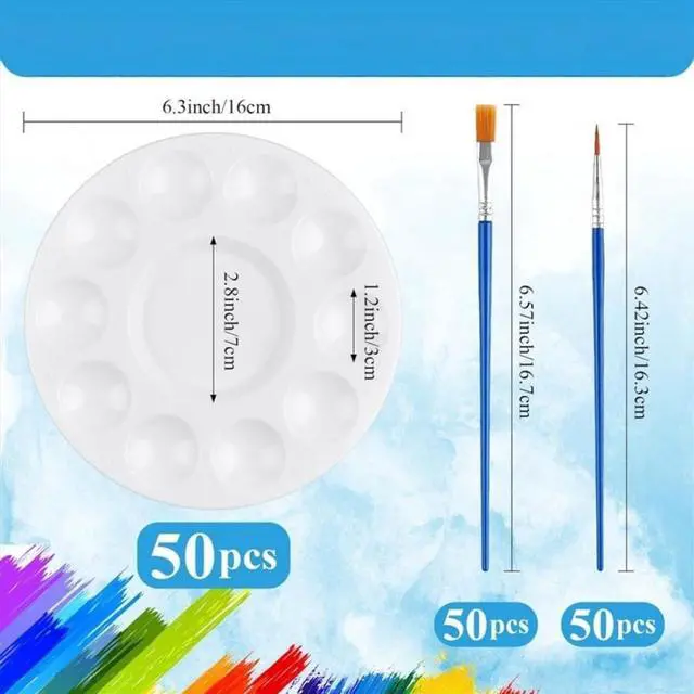 Main image of 150Pcs Paint Brushes + Palettes Set
