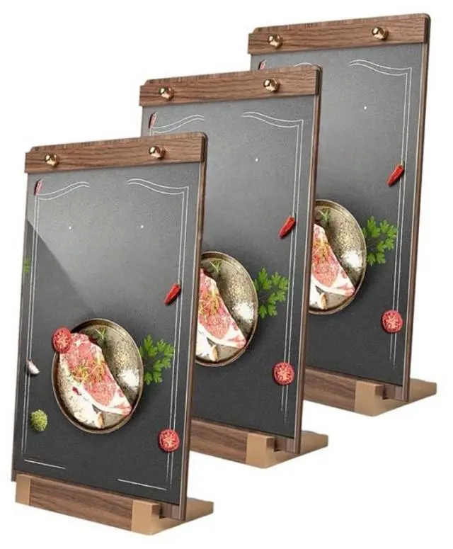 Main image of 3Pack Acrylic Sign Holders Walnut Base