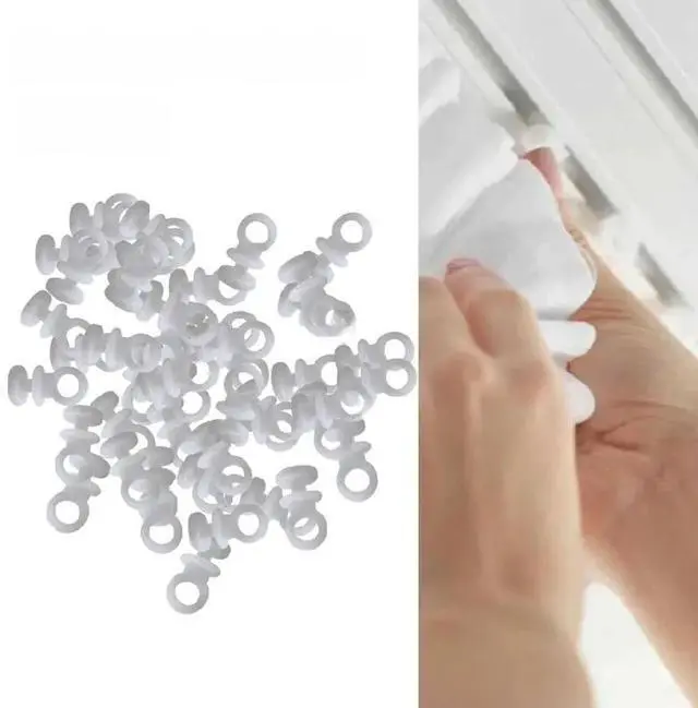 Main image of Plastic Curtain Roller Track Hooks 50Pcs Set