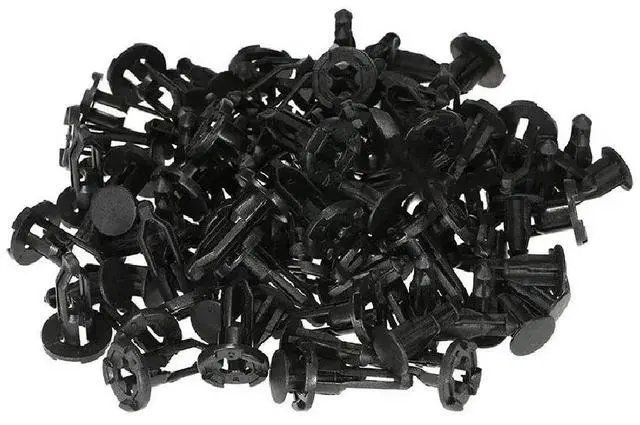 Main image of Plastic Push Fastener Kit 40Pcs Black