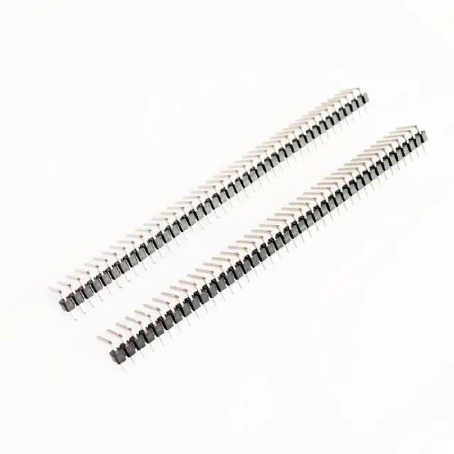 Main image of FOR 10pcs 40 Pin 1x40 Single Row Male 2.54mm Breakable Pin Header Right Angle Connector Strip